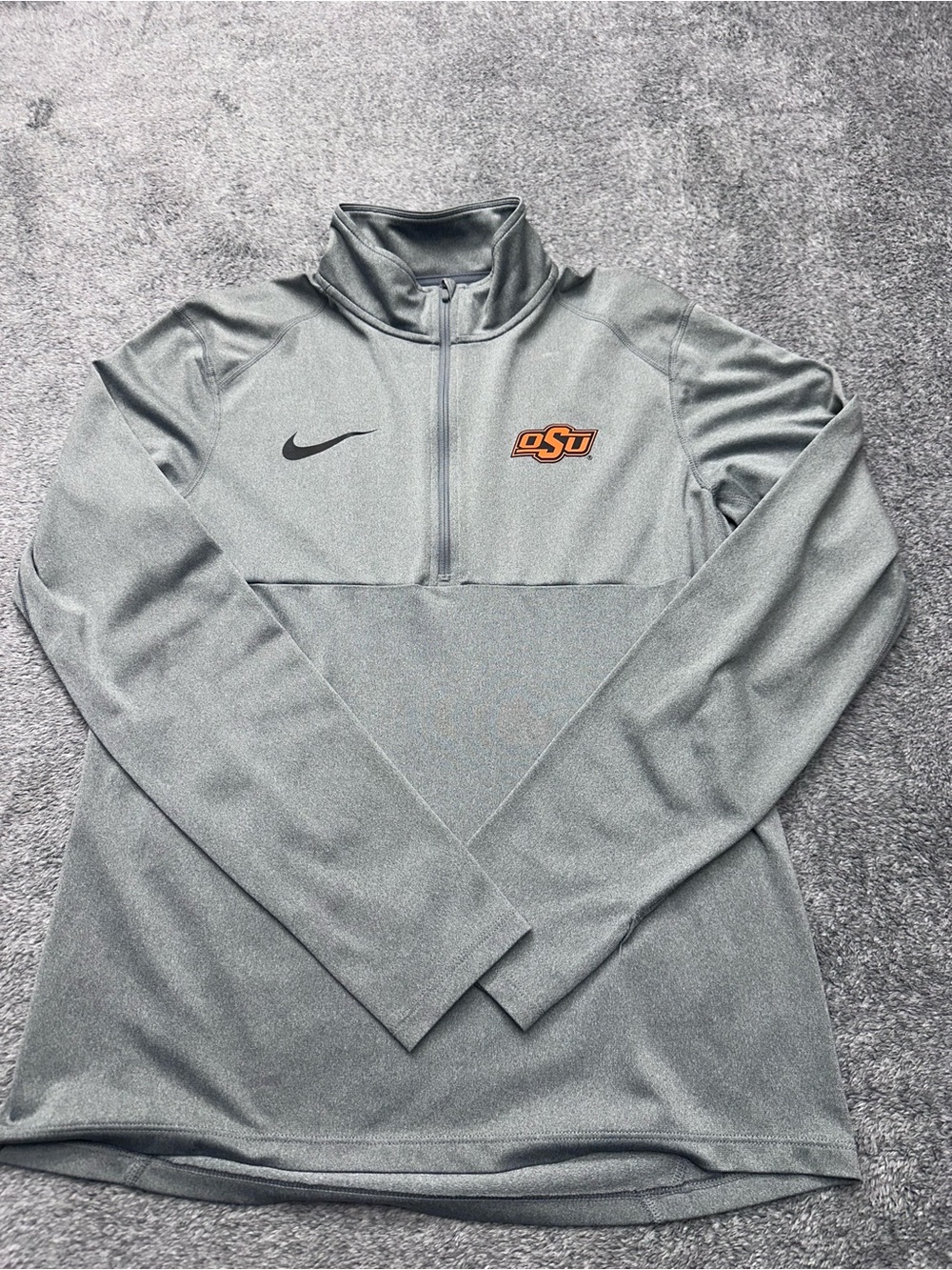 Nike Gray OSU Quarter-Zip Pullover with Embroidered Logo